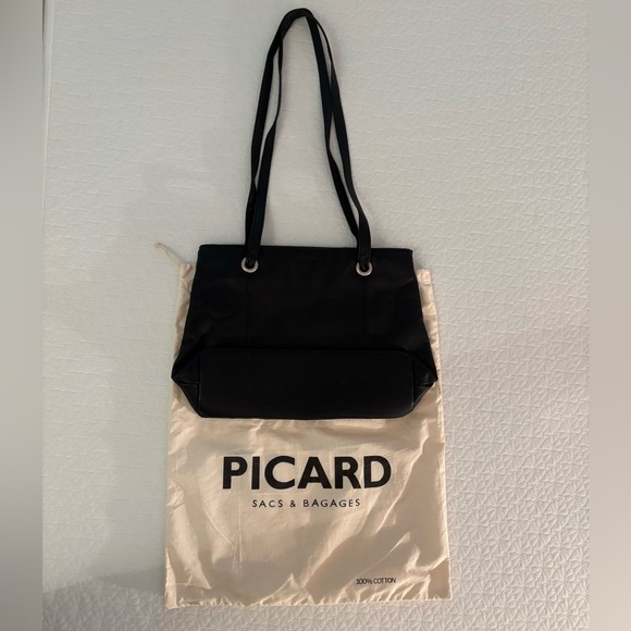 New Picard black leather purse/tote with dust bag - Reg #1074394 - Picture 1 of 12